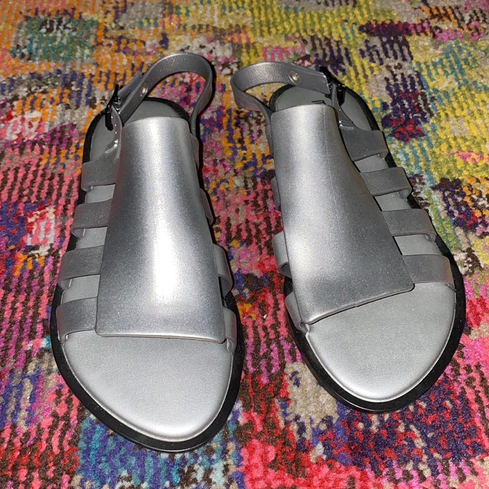 Like New Silver Melissa Sandals